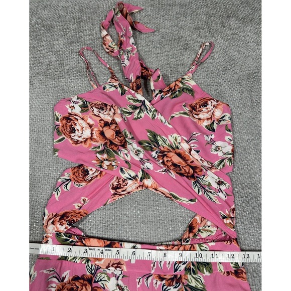 Maaji Dress Womens‎ Large Lisse Pink Floral Maxi Vacation Resort Viscose - Picture 8 of 11